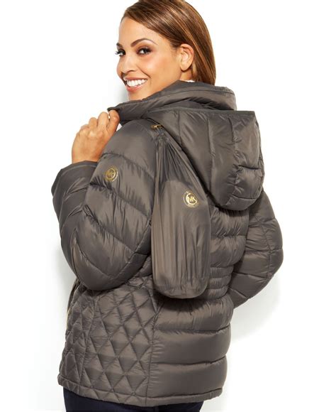 michael kors ice grey jacket|michael kors winter puffer jacket.